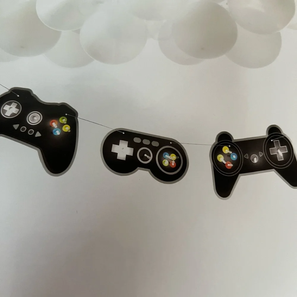 Light-Up Banner with Black Game Controller Design